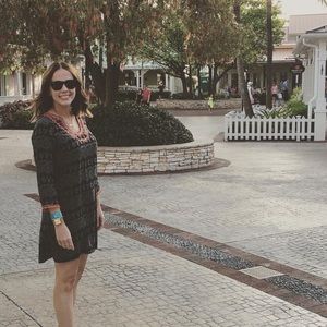 mittoshop Tribal Print dress with orange stitch